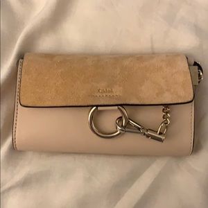 Chloé Faye Small Neutral Pink Leather Suede Bag